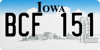 IA license plate BCF151