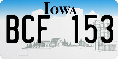 IA license plate BCF153