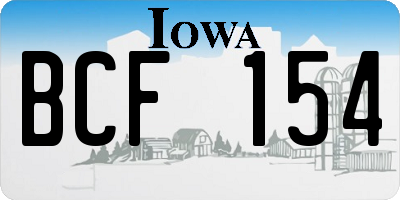 IA license plate BCF154