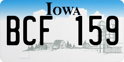 IA license plate BCF159