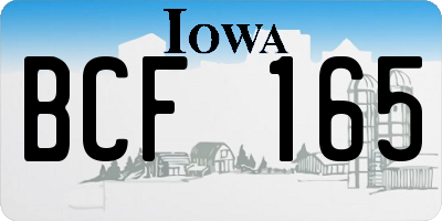 IA license plate BCF165