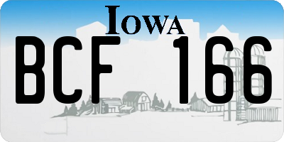 IA license plate BCF166