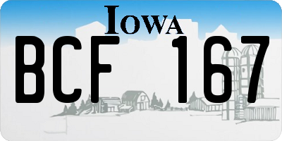 IA license plate BCF167