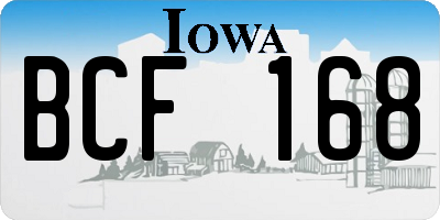 IA license plate BCF168