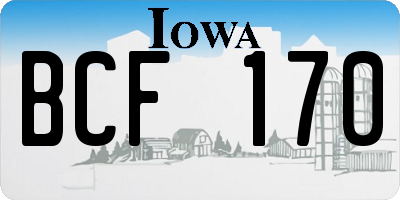 IA license plate BCF170