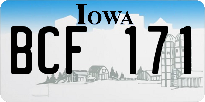 IA license plate BCF171