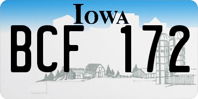 IA license plate BCF172