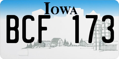 IA license plate BCF173