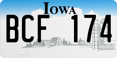 IA license plate BCF174