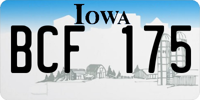 IA license plate BCF175