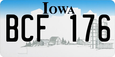 IA license plate BCF176