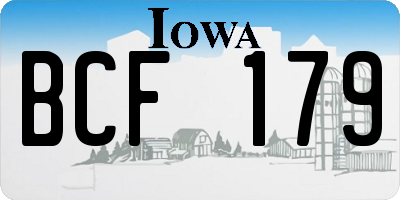 IA license plate BCF179