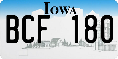 IA license plate BCF180