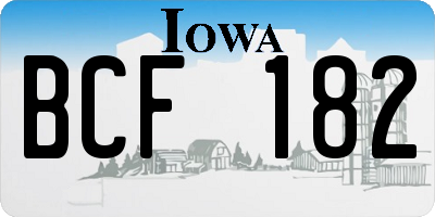 IA license plate BCF182