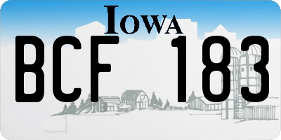 IA license plate BCF183