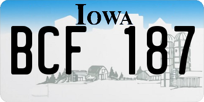 IA license plate BCF187