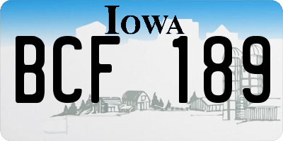 IA license plate BCF189