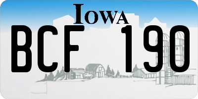 IA license plate BCF190