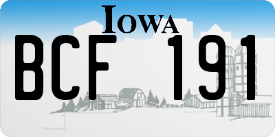 IA license plate BCF191