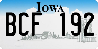 IA license plate BCF192