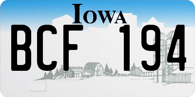IA license plate BCF194