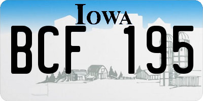 IA license plate BCF195
