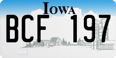 IA license plate BCF197
