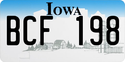 IA license plate BCF198