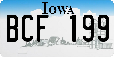 IA license plate BCF199