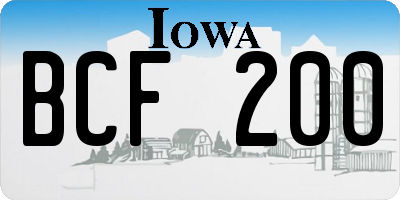 IA license plate BCF200