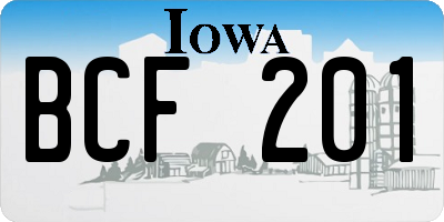IA license plate BCF201
