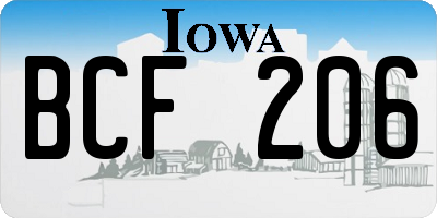 IA license plate BCF206