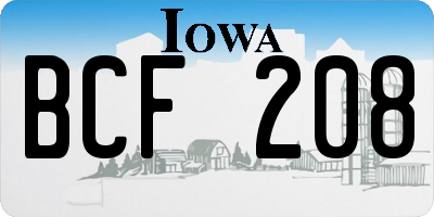 IA license plate BCF208
