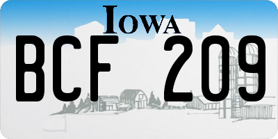 IA license plate BCF209