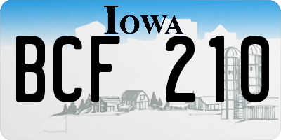 IA license plate BCF210