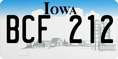 IA license plate BCF212