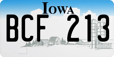 IA license plate BCF213