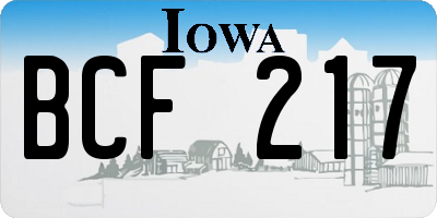 IA license plate BCF217