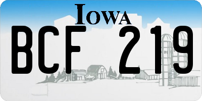 IA license plate BCF219