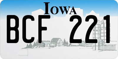 IA license plate BCF221