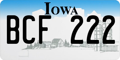 IA license plate BCF222