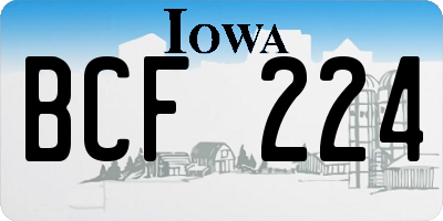 IA license plate BCF224