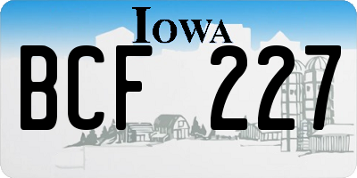 IA license plate BCF227