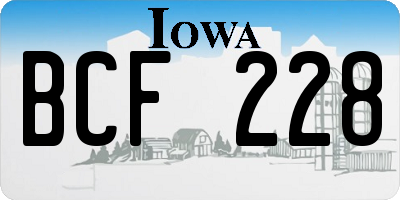 IA license plate BCF228