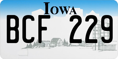 IA license plate BCF229