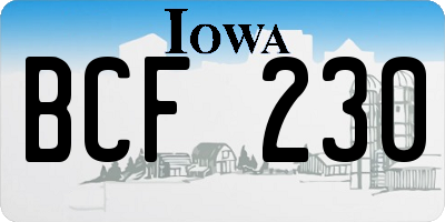 IA license plate BCF230
