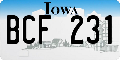 IA license plate BCF231