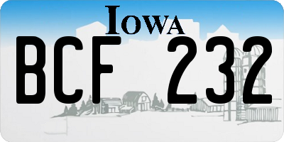 IA license plate BCF232