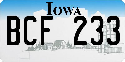 IA license plate BCF233