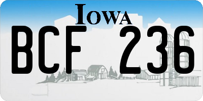 IA license plate BCF236